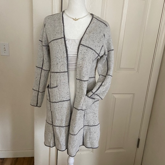Apt. 9 Jackets & Blazers - APT. 9 Grey Striped Long Cardigan